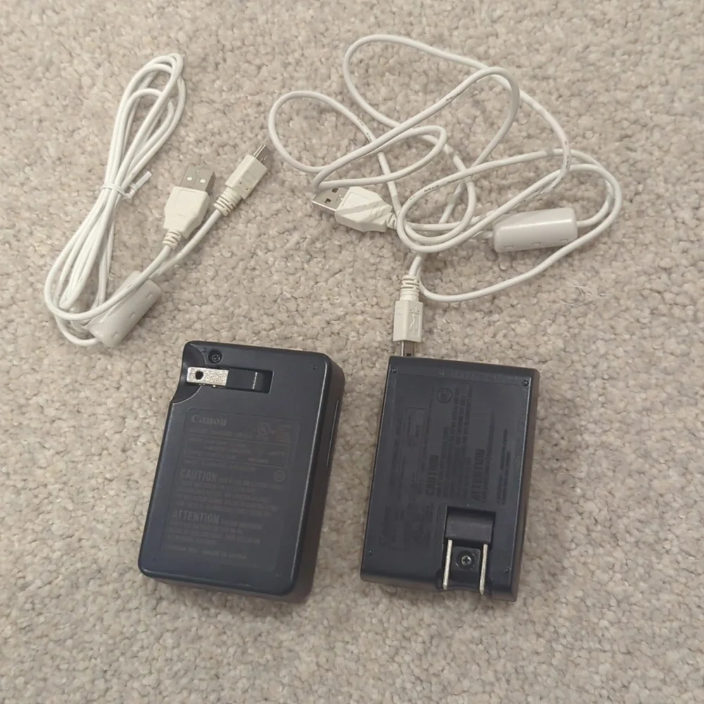 Canon camera battery chargers and cords